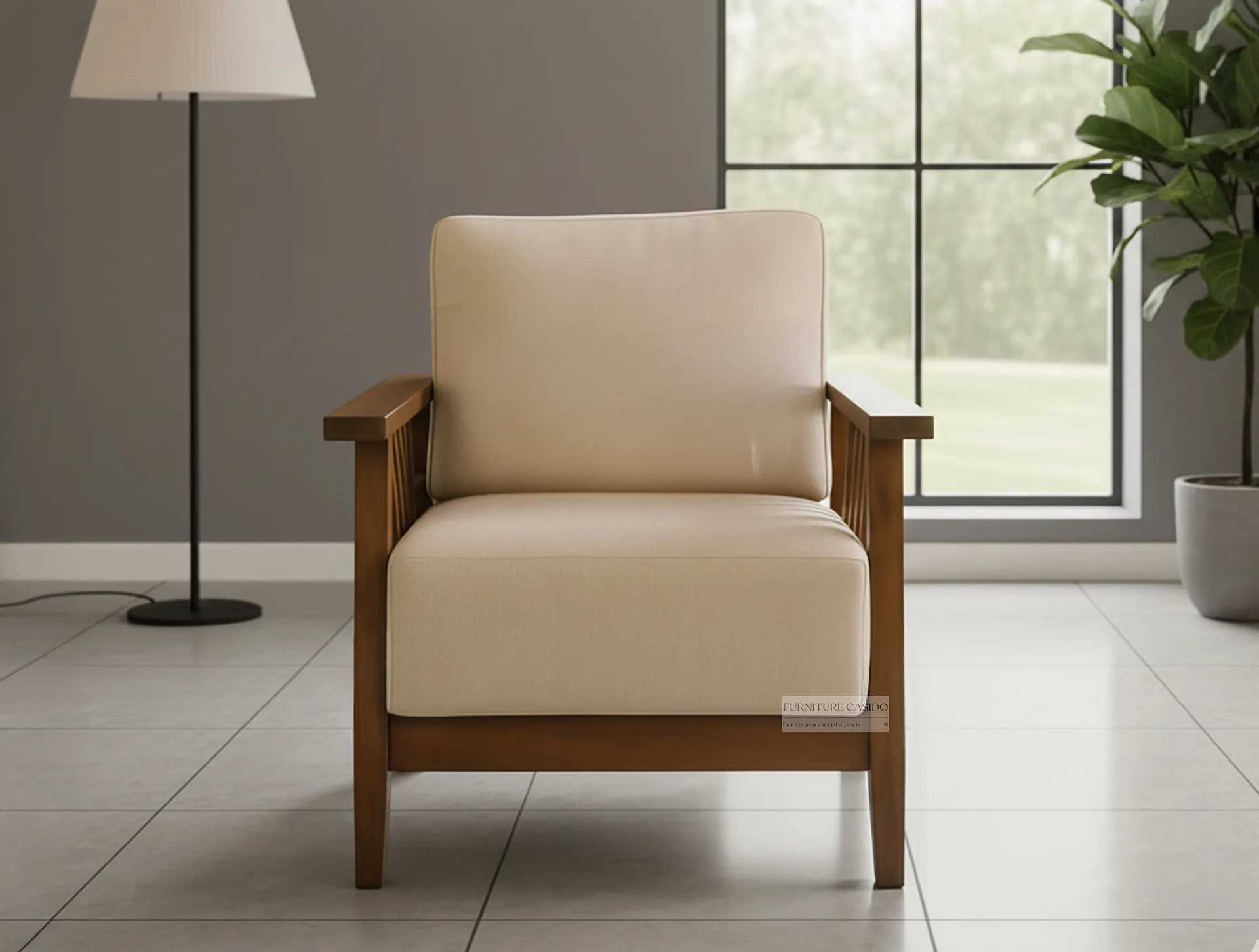 solid sheesham wooden 1 single seater sofa design