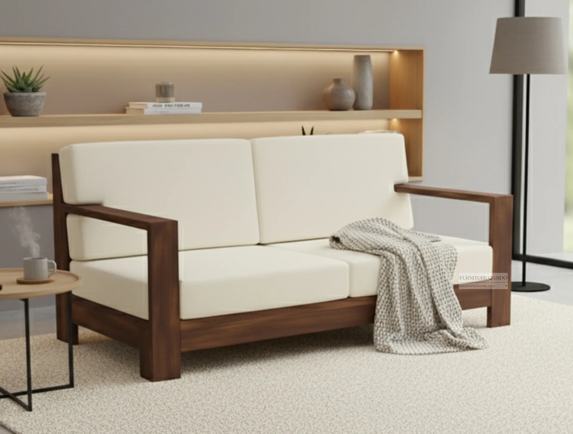 solid wooden 4 seater sofa set 2 1 1 sofa set with stool, side & coffee table