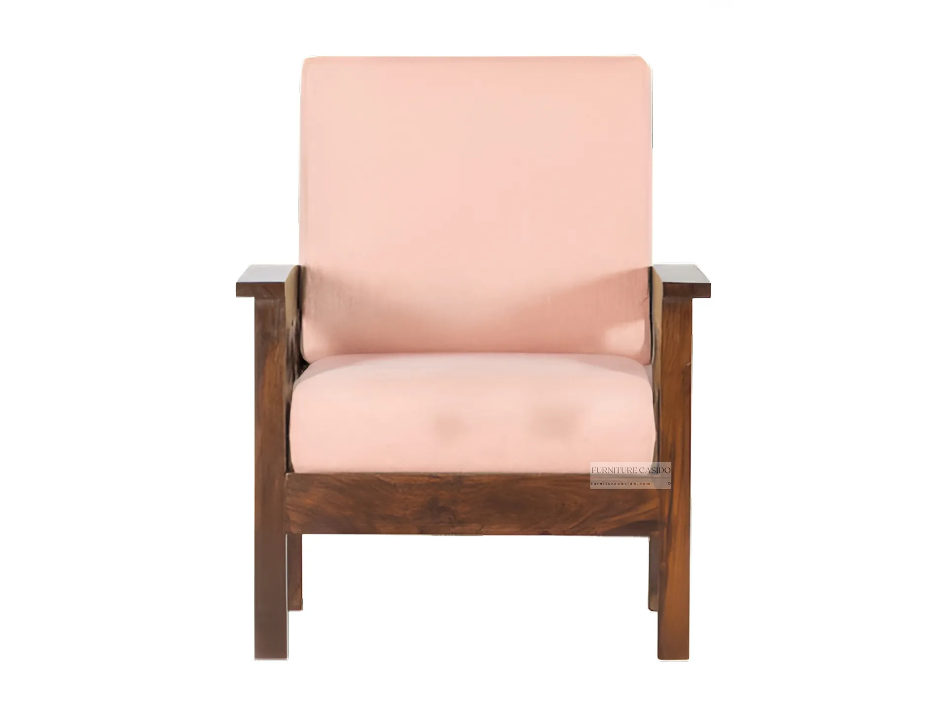 solid wooden sofa single seater design - sheesham wood