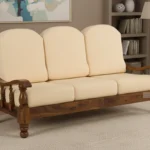TRADITIONAL 3 THREE SEATER WOODEN SOFA - SOLID SHEESHAM WOOD