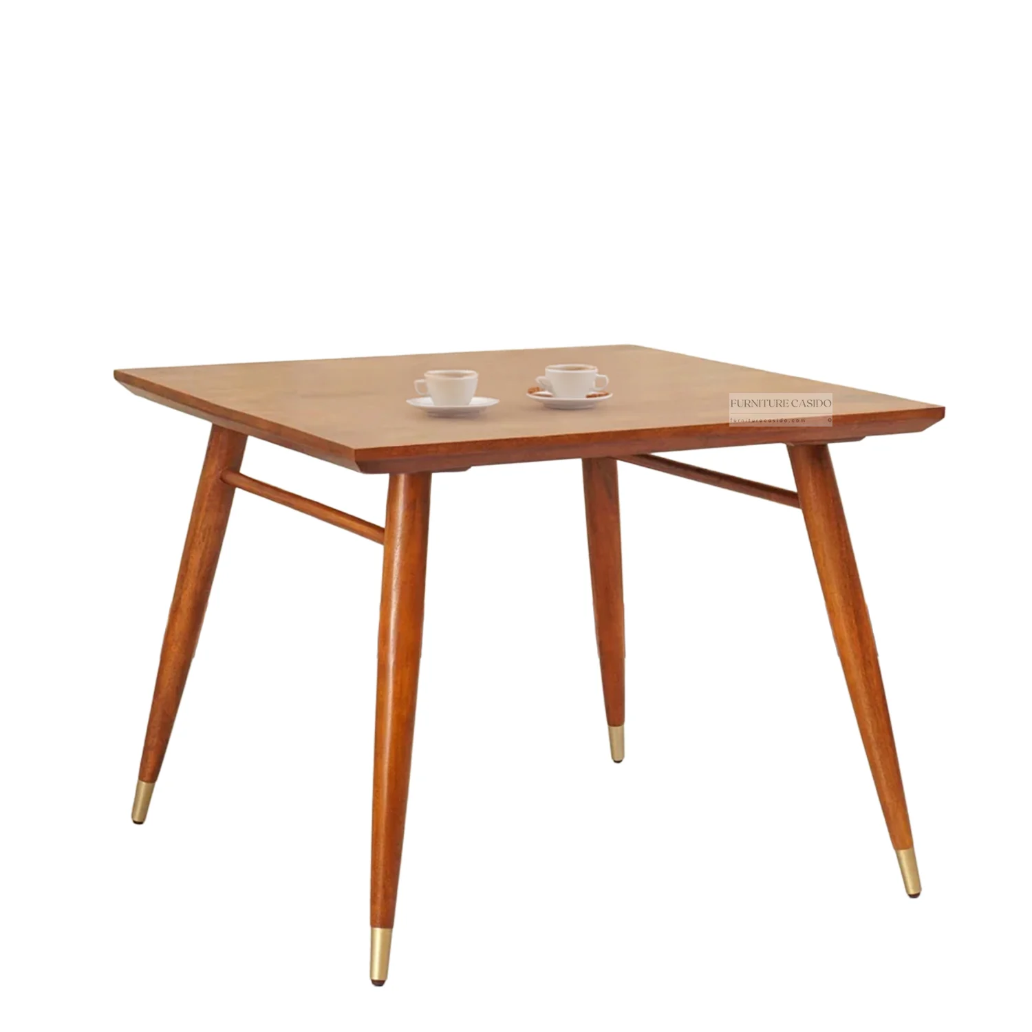 wooden 4 seater dining set with cushion chairs & rattan cane work