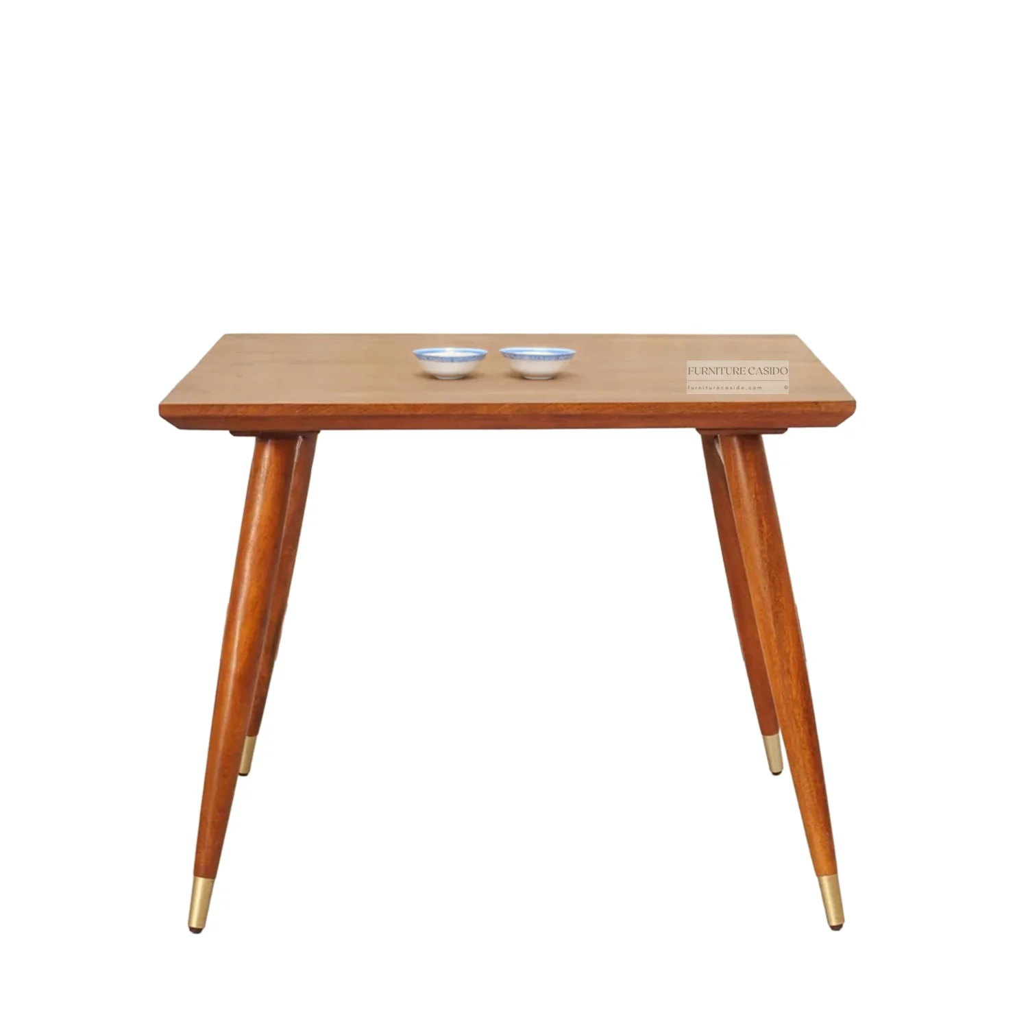 wooden 4 seater dining set with cushion chairs & rattan cane work