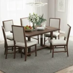 MODERN DINING TABLE SET 6 SEATER WITH UPHOLSTERED CHAIRS - 4 & 8 SEATER OPTION AVAILABLE