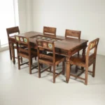 MOSAIC SHEESHAM WOOD DINING TABLE SET 6 SEATER - 4 & 8 SEATER OPTION AVAILABLE