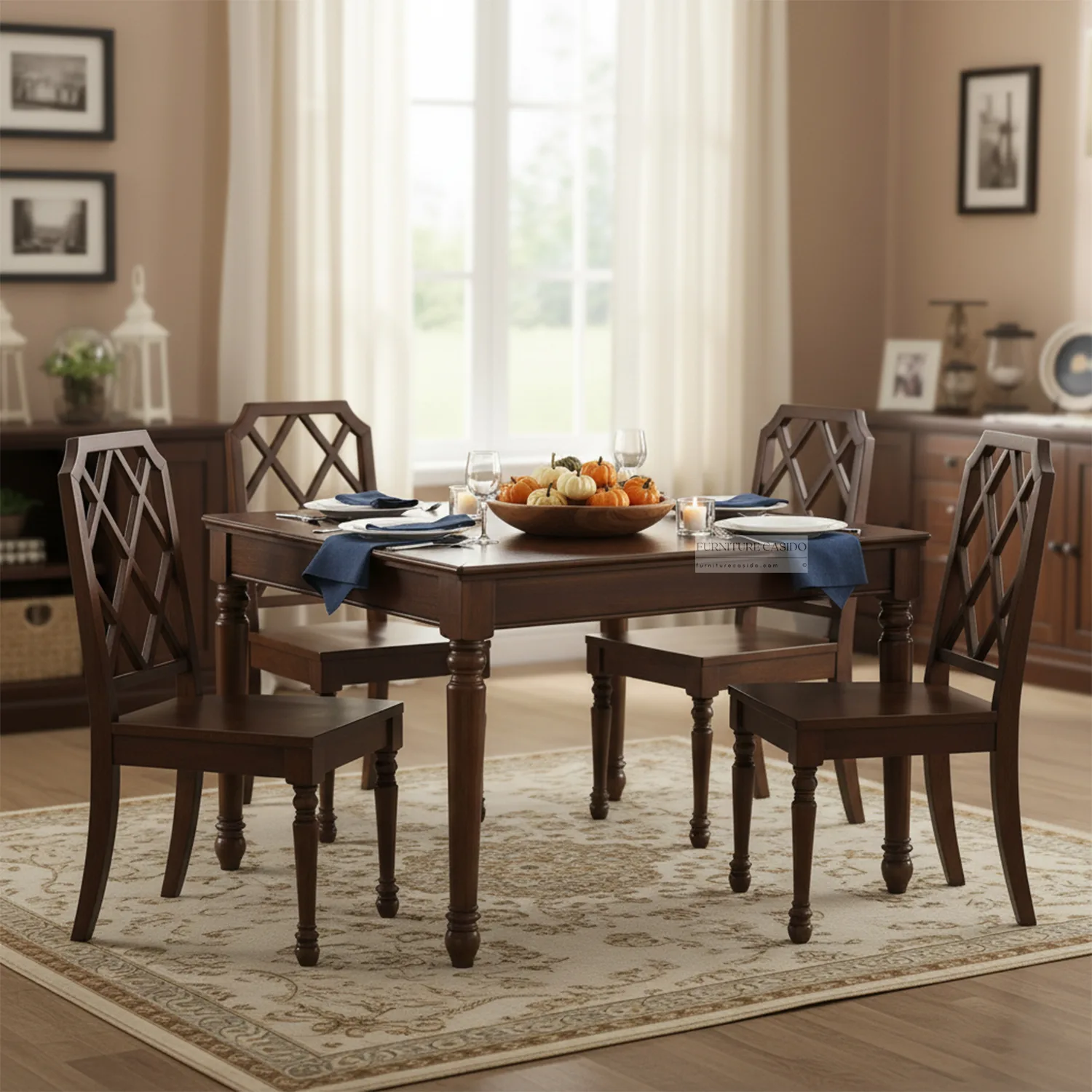 solid sheesham wooden dining table set 4 seater size