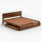 SIERRA SOLID SHEESHAM WOOD QUEEN SIZE BED WITH STORAGE DRAWERS