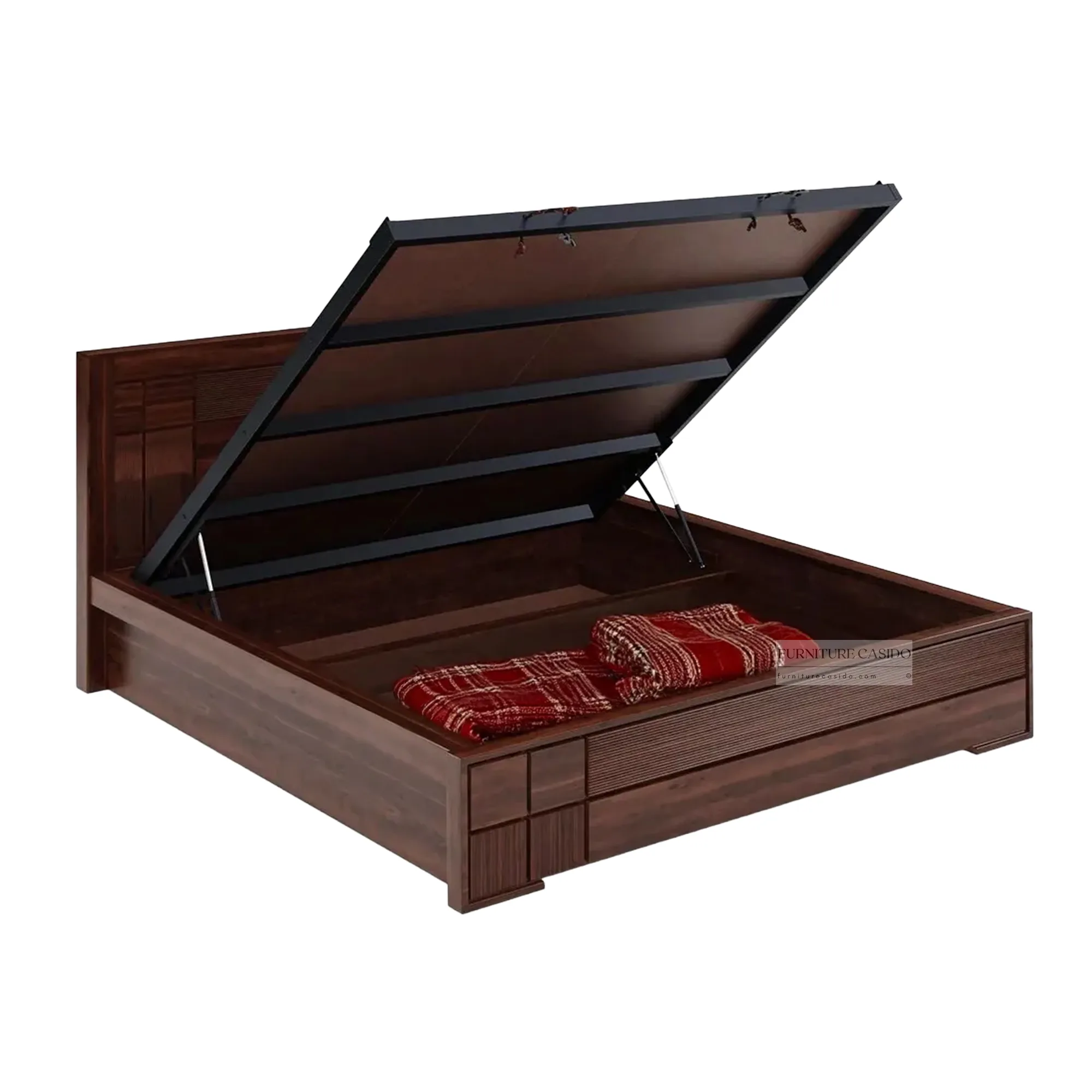 solid wooden hydraulic bed king size design