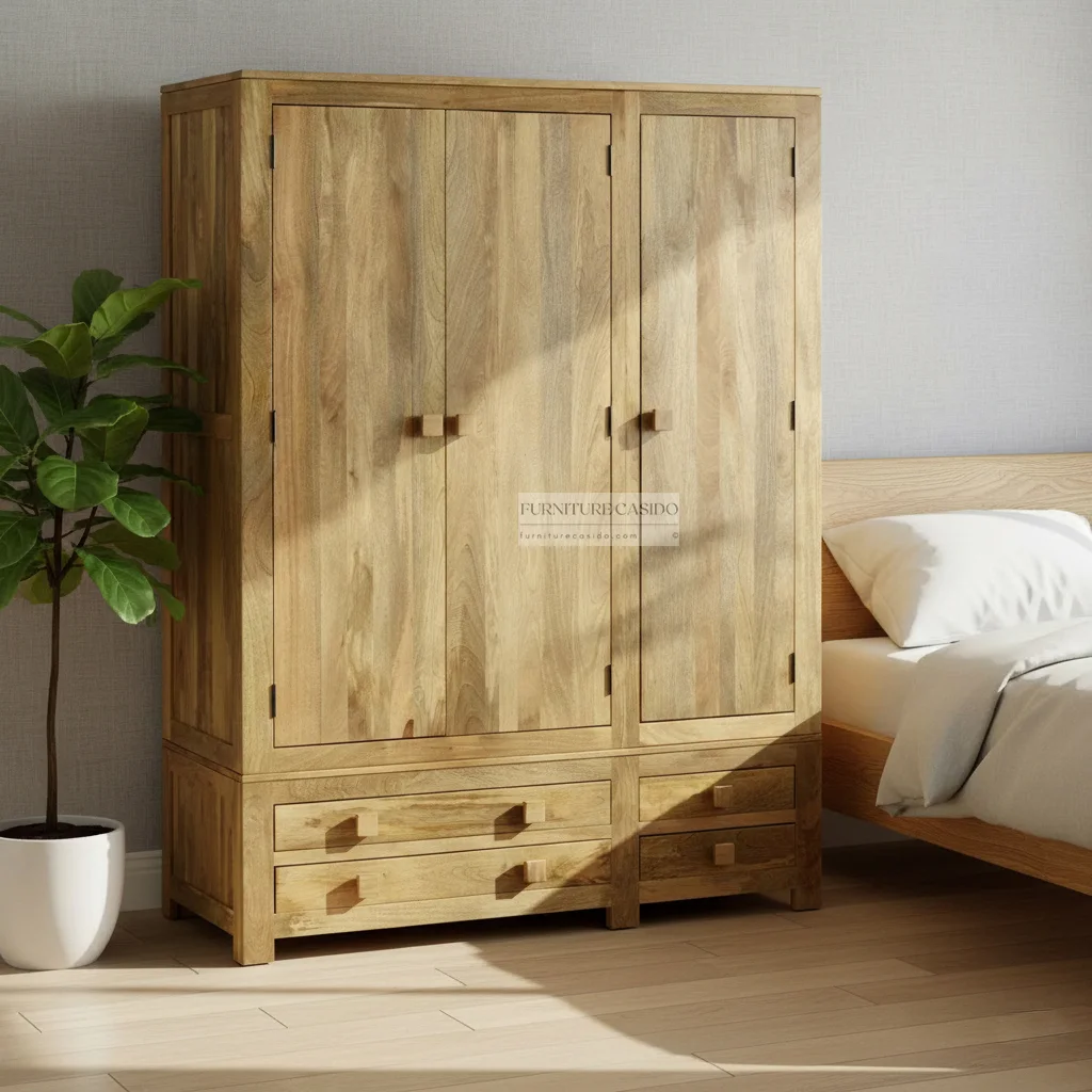 modern wardrobe design for bedroom - 3 door wooden wardrobe design